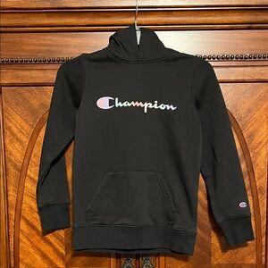 Champion Girl’s Black Hoodie with Logo